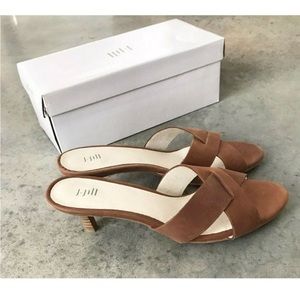 J. Jill Cross Strap Slides Cognac J.Jill Mules Heels Brown Sandals Size 8.5